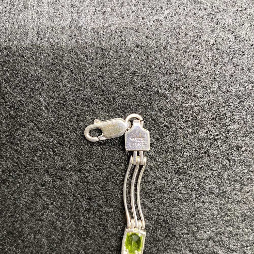 925 Sterling Silver Multi-Colored Stone Wave Brac… - image 5